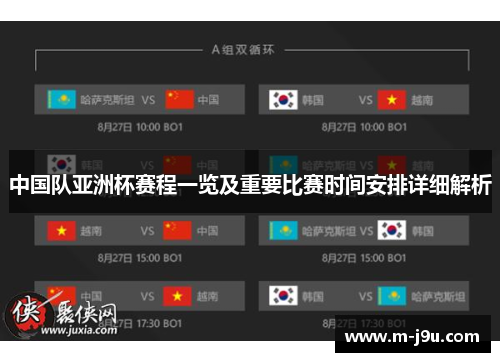 中国队亚洲杯赛程一览及重要比赛时间安排详细解析