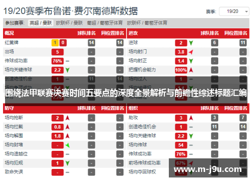 围绕法甲联赛决赛时间五要点的深度全景解析与前瞻性综述标题汇编